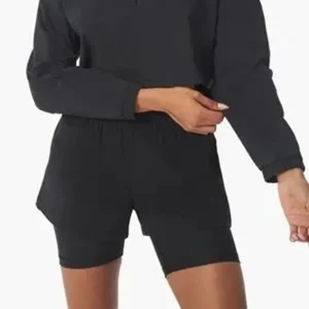NWT WeWoreWhat Women's Windbreaker Nylon Biker Short‎ Black XL Pickleball Cycle